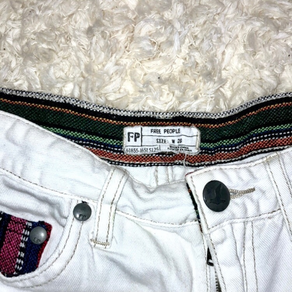 White Shorts-Free People Aztec Print High Waisted - Picture 5 of 5